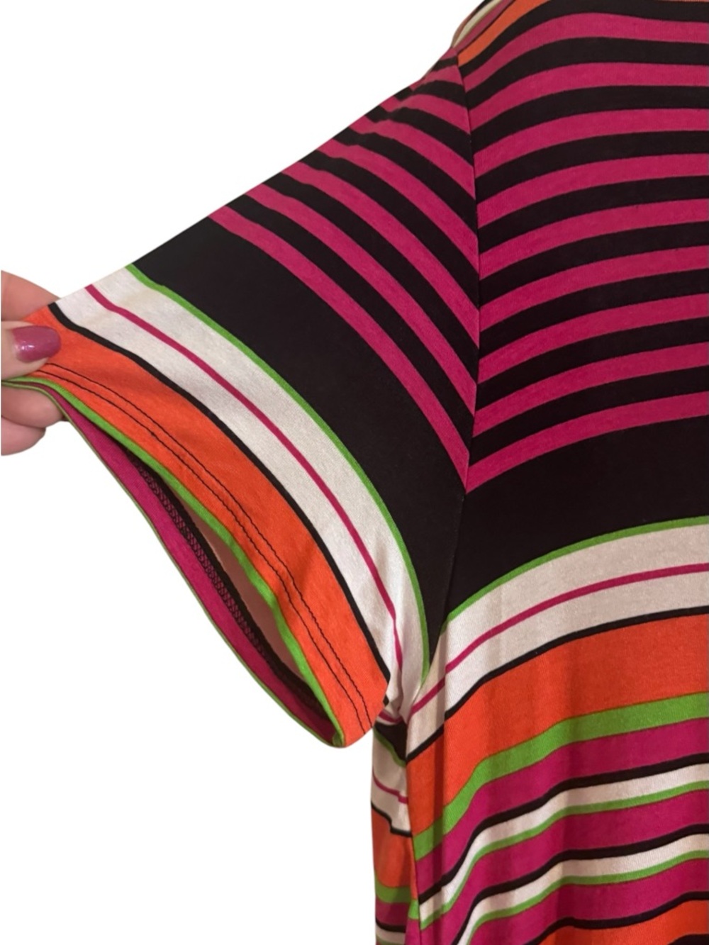 Magenta & Black Striped V-Neck Tunic w/Multicolor Bands PLUS: 1X #14 - Picture 3 of 8